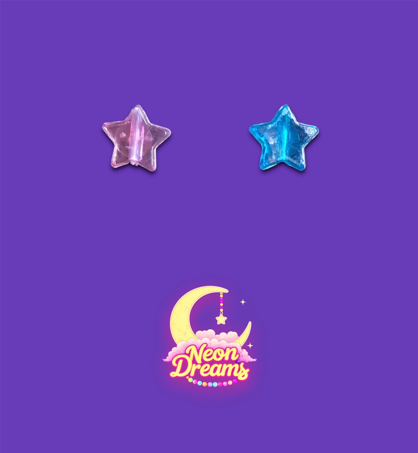 Random Colour Star Studs